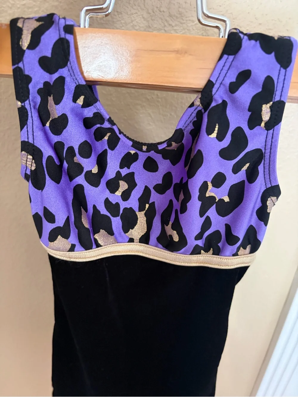 CUTE Vintage Destria Gymnast Outfit for a Little Girl SZ XS Velvet Animal Print